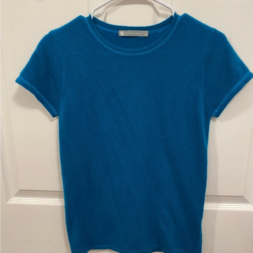 Sofia Cashmere Blue Crew Neck Sweater